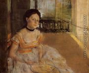 Woman Seated on a Balcony - Edgar Degas