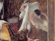 Woman Leaving Her Bath - Edgar Degas