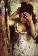 Woman Combing Her Hair before a Mirror - Edgar Degas