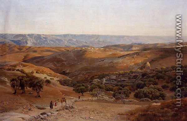 Mountains of Moab Seen from Bethany - Gustave Bauernfeind