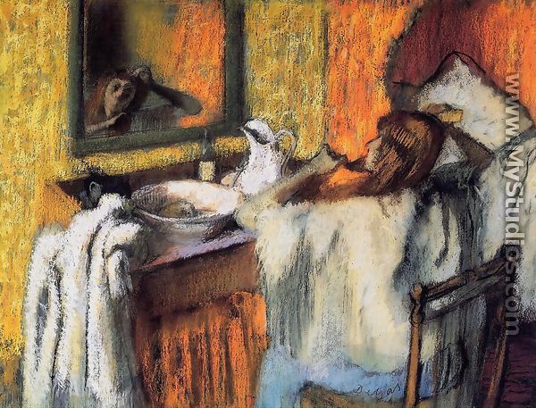 Woman at Her Toilette I - Edgar Degas