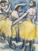 Three Dancers in Yellow Skirts - Edgar Degas