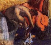 After Bathing, Woman Drying Her Leg - Edgar Degas