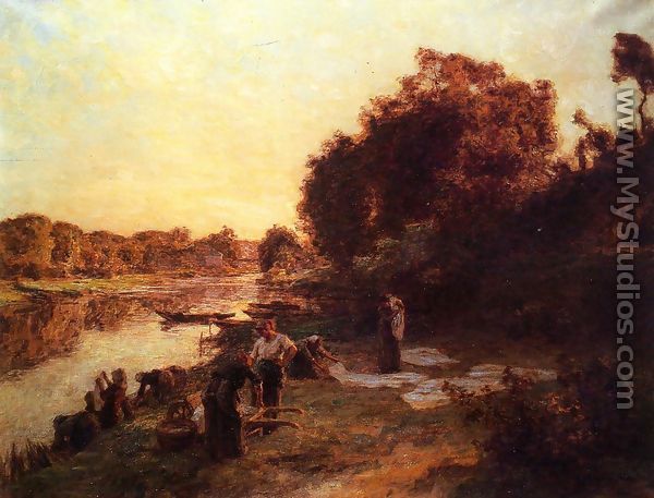 Washerwoman on the Banks of the Marne - Léon-Augustin L