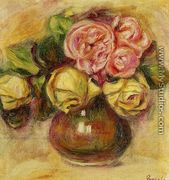 Vase of Roses III - Pierre Auguste Renoir