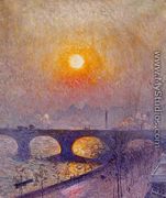 Sunset over Waterloo Bridge - Emil Claus