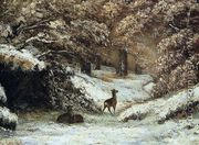 Deer Taking Shelter in Winter - Gustave Courbet