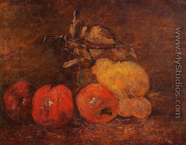 Still Life with Pears and Apples - Gustave Courbet