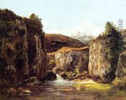 Landscape: The Source among the Rocks of the Doubs - Gustave Courbet