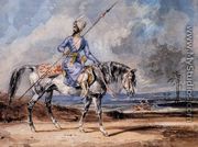A Turkish Man on a Grey Horse - Eugene Delacroix