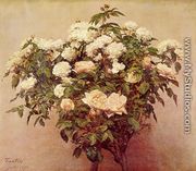 Rose Trees - White Roses - Ignace Henri Jean Fantin-Latour