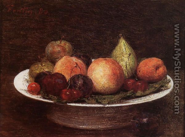 Plate of Fruit - Ignace Henri Jean Fantin-Latour