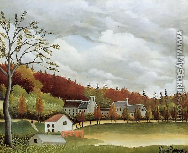 View of Bievre-sur-Gentilly - Henri Julien  Rousseau