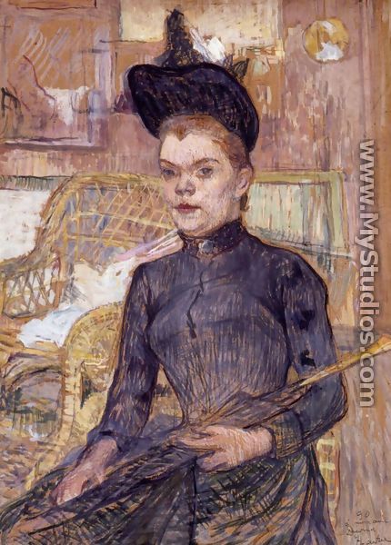 Woman in a Black Hat, Berthe la Sourde - Henri De Toulouse-Lautrec