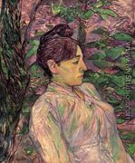 Woman Seated in a Garden - Henri De Toulouse-Lautrec