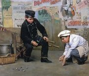 A Game of Marbles - Paul Charles Chocarne-Moreau