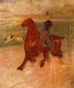 Horsewoman and Dog - Henri De Toulouse-Lautrec