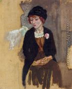 Hermine in a Black Hat - Jules Pascin