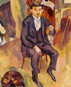 German Painter with Dog in the Studio - Jules Pascin
