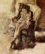 Seated Young Woman - Jules Pascin