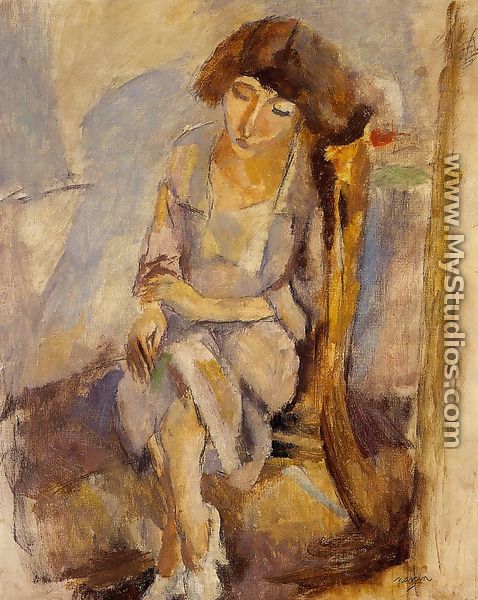 Seated Portrait of Hermine David - Jules Pascin