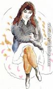 Young Woman Seated - Jules Pascin