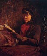 Girl Reading I - Frank Duveneck