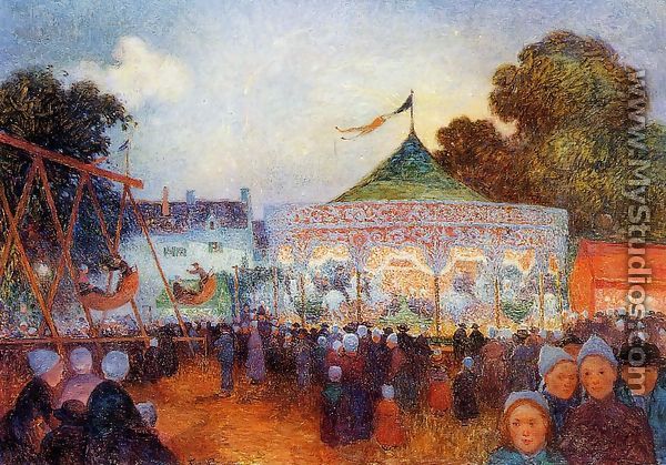Carousel at Night at the Fair - Ferdinand Loyen Du Puigaudeau