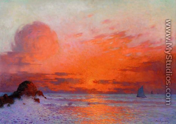 Sailboats at Sunset - Ferdinand Loyen Du Puigaudeau