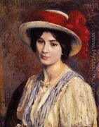 Hat with a Red Ribbon - Georges Lemmen