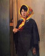 Young Woman with Yellow Scarf - Felix Edouard Vallotton