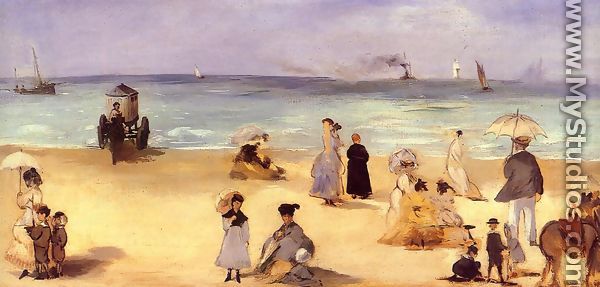 On the Beach at Boulogne - Edouard Manet