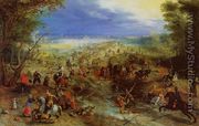 Equestrian Battle near a Mill - Jan The Elder Brueghel