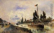 The Barge on the Canal near Paris - Johan Barthold Jongkind