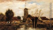 Landscape with Windmill - Johan Barthold Jongkind