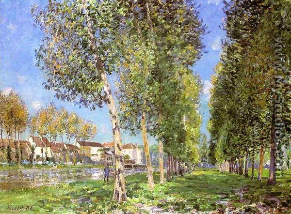 The Lane of Poplars at Moret-Sur-Loing - Alfred Sisley