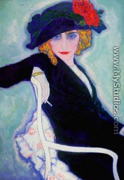 Woman with Cigarette, hat - Leo Gestel