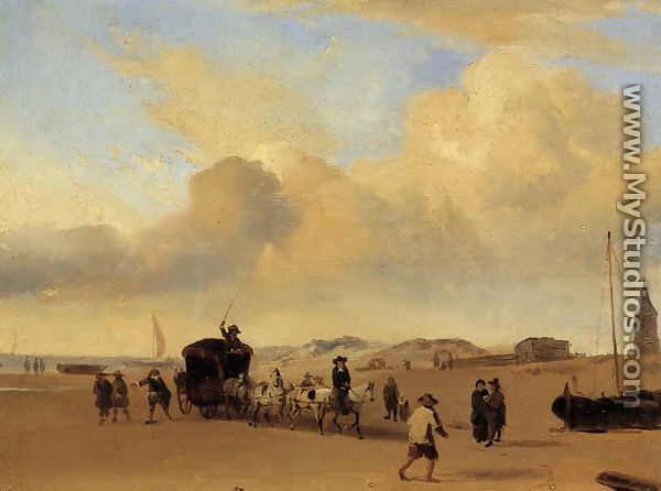 The Beach at Scheveningen (after Adriaen van de Valde) - Eugène Boudin