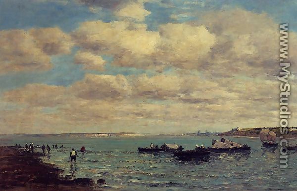 Camaret, Fishermen and Boats - Eugène Boudin