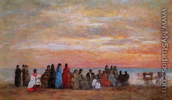 Figures on the Beach at Trouville - Eugène Boudin