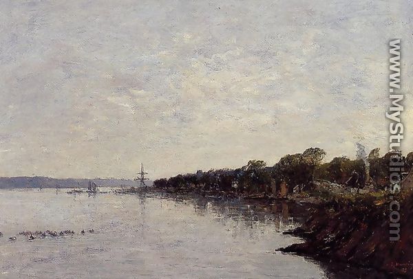 Brest, the Banks of the Harbor - Eugène Boudin