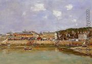 The Port of Trouville, the Market Place and the Ferry - Eugène Boudin