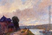 Tugboat on the Seine Downstream from Rouen - Albert Lebourg