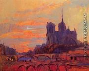 View of Notre Dame and the Seine - Albert Lebourg
