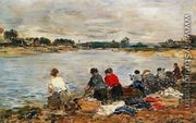 Laundresses on the Banks of the Touques II - Eugène Boudin