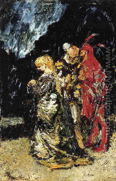 Marguerite, Fauste and Mephisto - Adolphe Joseph Thomas Monticelli