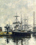 Le Havre, Sailboats at Dock, Bassin de la Barre - Eugène Boudin
