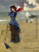 Elegant Woman on the Beach - Jean-Louis Forain