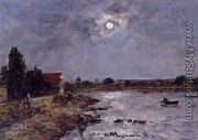The Banks of the Touques - Moonlight - Eugène Boudin