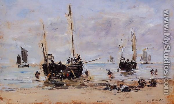 Berck, Fishermen at Low Tide - Eugène Boudin